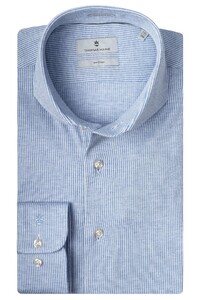 Thomas Maine Bari Cutaway Knitted Jersey Stripe by Tessilmaglia Overhemd Sky Blue