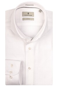Thomas Maine Bari Cutaway Knitted Piqué Overhemd Off White