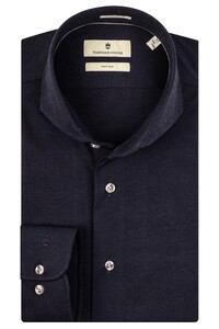 Thomas Maine Bari Cutaway Knitted Piqué Shirt Dark Navy