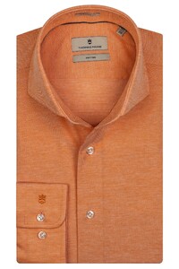 Thomas Maine Bari Cutaway Knitted Piqué Shirt Fine Orange