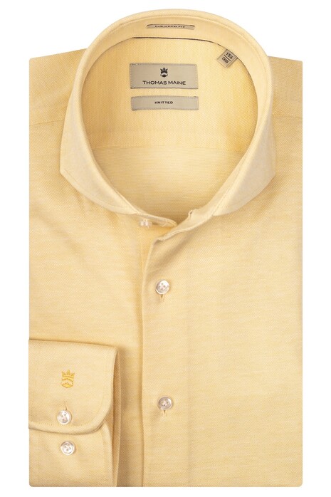 Thomas Maine Bari Cutaway Knitted Piqué Shirt Yellow