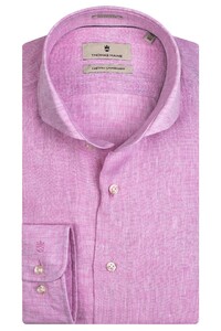 Thomas Maine Bari Cutaway Linen Délavé by Albini Overhemd Classic Pink