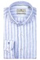 Thomas Maine Bari Cutaway Linen Stripe Shirt Light Blue-White