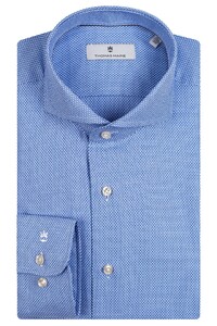 Thomas Maine Bari Cutaway Micro Design Overhemd Blauw