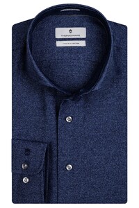 Thomas Maine Bari Cutaway Mouliné Uni Shirt Navy