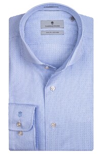 Thomas Maine Bari Cutaway Structured Stripe Two Ply by Canclini Shirt Light Blue