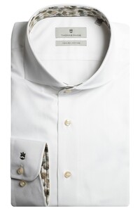 Thomas Maine Bari Cutaway Twill Fantasy Contrast Shirt White-Green
