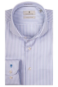 Thomas Maine Bari Cutaway Twill Stripe Shirt Blue-White