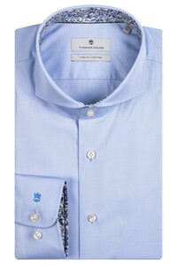 Thomas Maine Bari Cutaway Twill Subtle Flower Contrast Shirt Light Blue-Blue