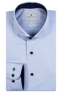 Thomas Maine Bari Cutaway Twill Uni Contrast Shirt Light Blue-Navy