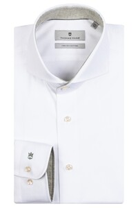 Thomas Maine Bari Cutaway Twill Uni Contrast Shirt White-Light Green