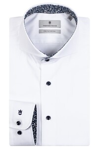 Thomas Maine Bari Cutaway Twill Uni Fine Fantasy Contrast Shirt White-Blue