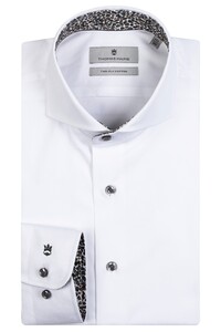 Thomas Maine Bari Cutaway Twill Uni Fine Fantasy Contrast Shirt White-Green