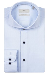 Thomas Maine Bari Cutaway Two-Ply Cotton Twill Natural Stretch Overhemd Licht Blauw
