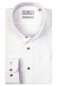 Thomas Maine Bari Cutaway Two Ply Fine Twill Shirt White-Pink