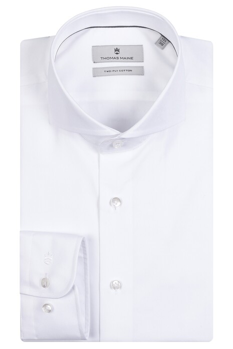 Thomas Maine Bari Cutaway Two Ply Plain Twill Shirt Optical White