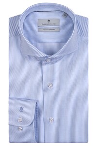Thomas Maine Bari Cutaway Two Ply Stripe Design Shirt Sky Blue-White