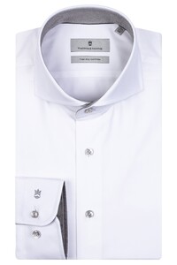 Thomas Maine Bari Cutaway Two Ply Twill Contrast Shirt White-Grey
