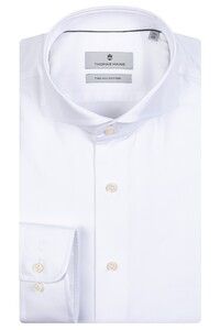 Thomas Maine Bari Cutaway Two Ply Twill Contrast Shirt White