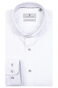Thomas Maine Bari Cutaway Two Ply Twill Contrast Shirt White-Light Grey