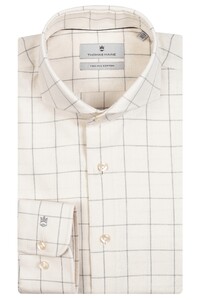 Thomas Maine Bari Cutaway Windowpane Check Shirt Off White