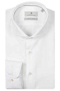 Thomas Maine Bari Two-Ply Cotton Twill Natural Stretch Shirt White