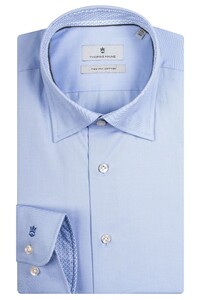 Thomas Maine Bergamo Cotton Two-Ply Uni Twill Subtle Contrast Fabric Overhemd Licht Blauw