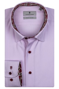 Thomas Maine Bergamo Hidden Button Down 2Ply Fine Twill Tape Overhemd Roze