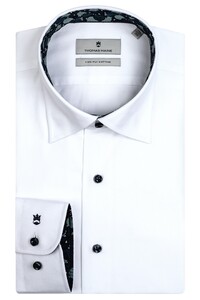 Thomas Maine Bergamo Hidden Button Down Twill Contrast Shirt White-Green