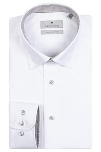 Thomas Maine Bergamo Hidden Button Down Twill Contrast Uni Overhemd White-Soft Grey