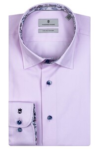 Thomas Maine Bergamo Hidden Button Down Two Ply Fine Twill Overhemd Roze-Blauw