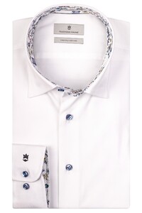 Thomas Maine Bergamo Hidden Button Down Two Ply Fine Twill Shirt White-Light Blue