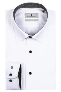 Thomas Maine Bergamo Hidden Button Down Two Ply Twill Contrast Shirt White-Green