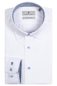 Thomas Maine Bergamo Hidden Button Down Two-Ply Twill Overhemd Wit