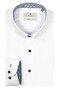 Thomas Maine Bergamo Twill Contrast Pied-de-Poule Hidden Button-Down Shirt White-Blue