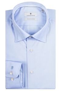 Thomas Maine Bergamo Two-Ply Twill Subtle Stripe Contrast Overhemd Lichtblauw-Lichtblauw
