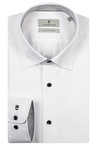 Thomas Maine Bergamo Verborgen Button Down Dot Circle Contrast Shirt White-Brown