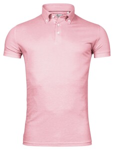Thomas Maine Button Down Jersey Two Tone Poloshirt Pink