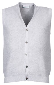 Thomas Maine Buttons Fine Structure Knit Waistcoat Light Grey