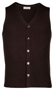 Thomas Maine Buttons Front Double Layer Structure Knit Gilet Bruin