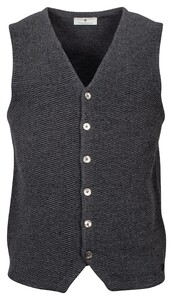 Thomas Maine Buttons Front Double Layer Structure Knit Waistcoat Anthra