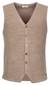 Thomas Maine Buttons Front Double Layer Structure Knit Waistcoat Tabac