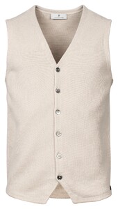 Thomas Maine Buttons Front Structure Knit Gilet Beige