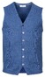 Thomas Maine Buttons Front Structure Knit Waistcoat Mid Blue