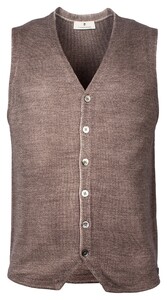 Thomas Maine Buttons Milano Knit Structure Merino Gilet Beige