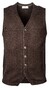 Thomas Maine Buttons Milano Knit Structure Merino Gilet Donker Bruin
