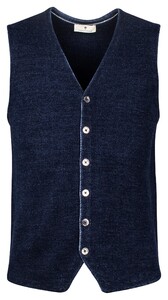 Thomas Maine Buttons Milano Knit Structure Merino Gilet Navy