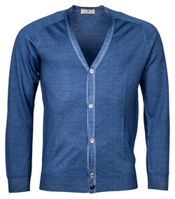 Thomas Maine Buttons Single Knit Acid Wash Vest Denim Blue