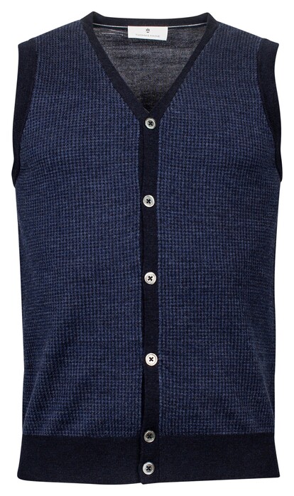 Thomas Maine Buttons Single Knit Gilet Navy