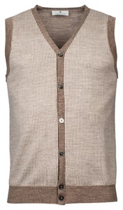 Thomas Maine Buttons Single Knit Waistcoat Tabac